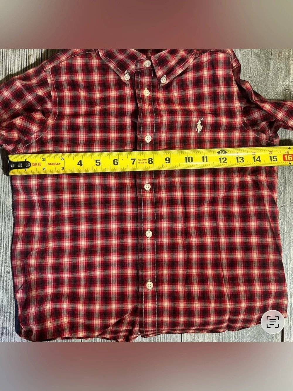 Polo Ralph Lauren Boys Size 5 Red Plaid Button Down Shirt Long Sleeve Cotton